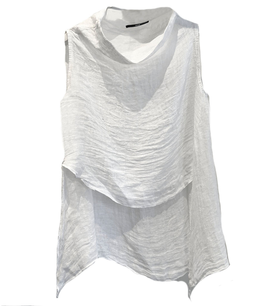 Linen Cowl Neck Top