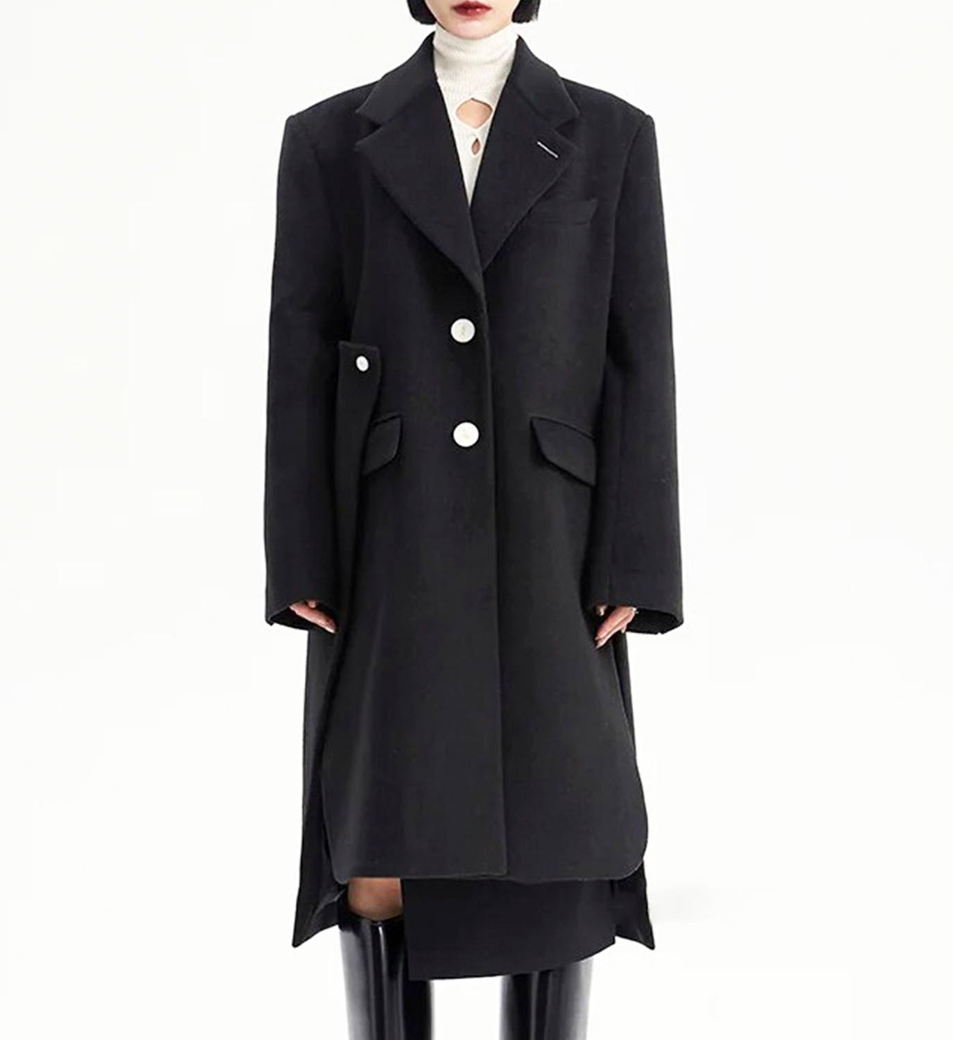 Slit Button Coat - DIGS