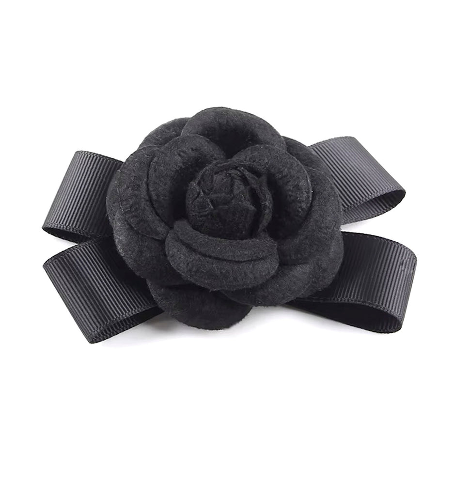 Camellia X Ribbon Brooch