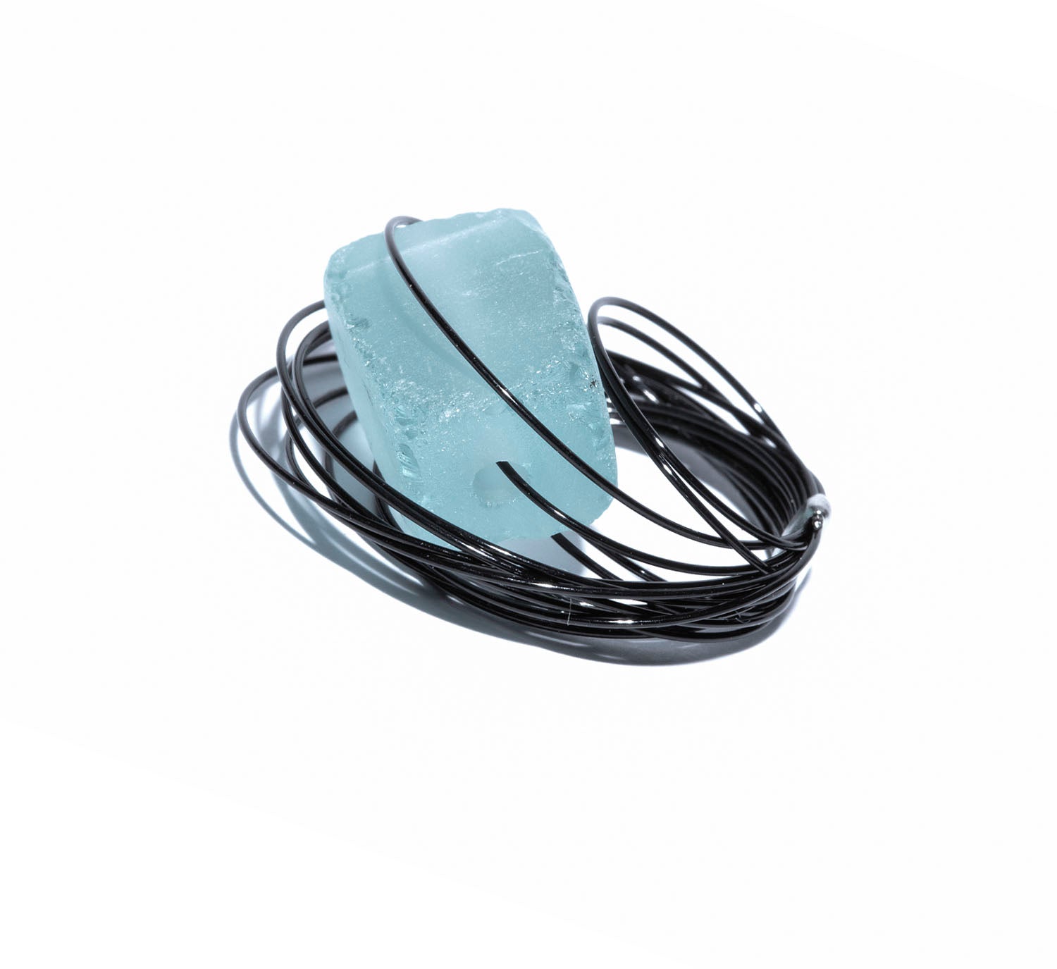 Aquamarine Crystal Wire Ring