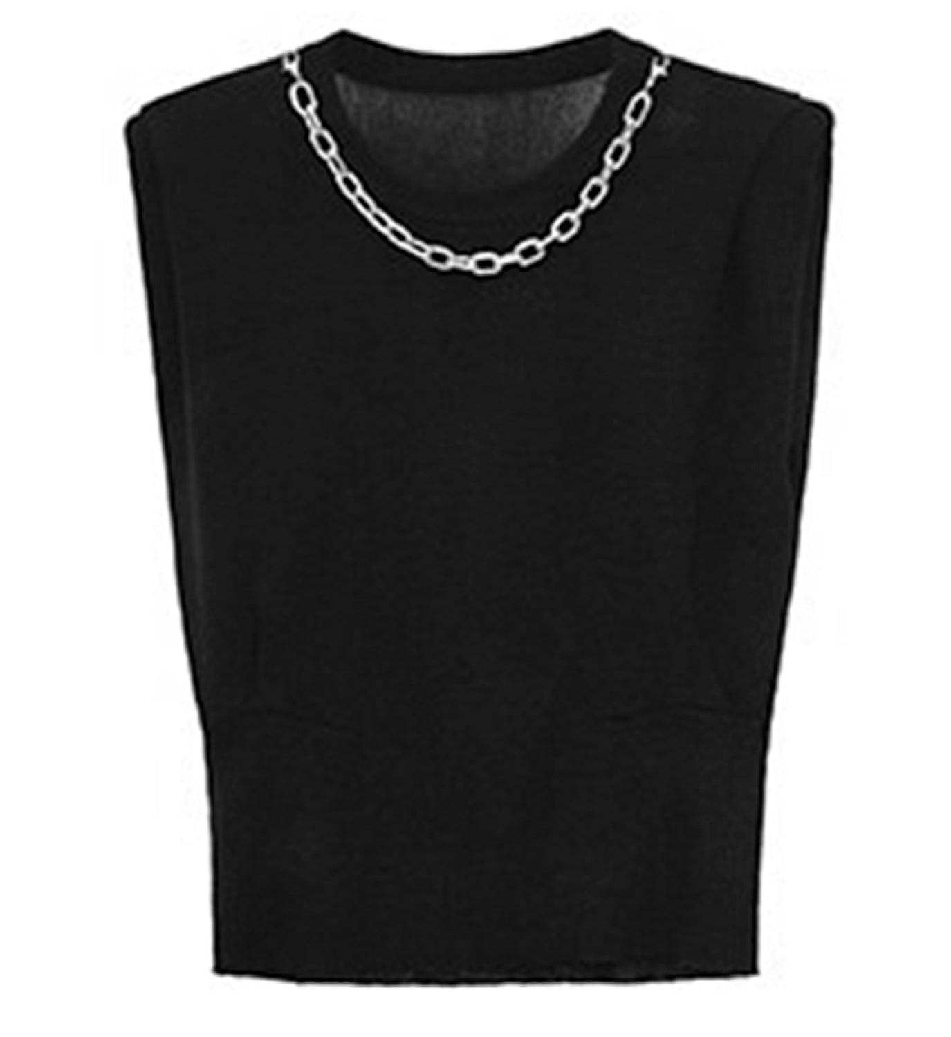 Padded Shoulder Chain Top