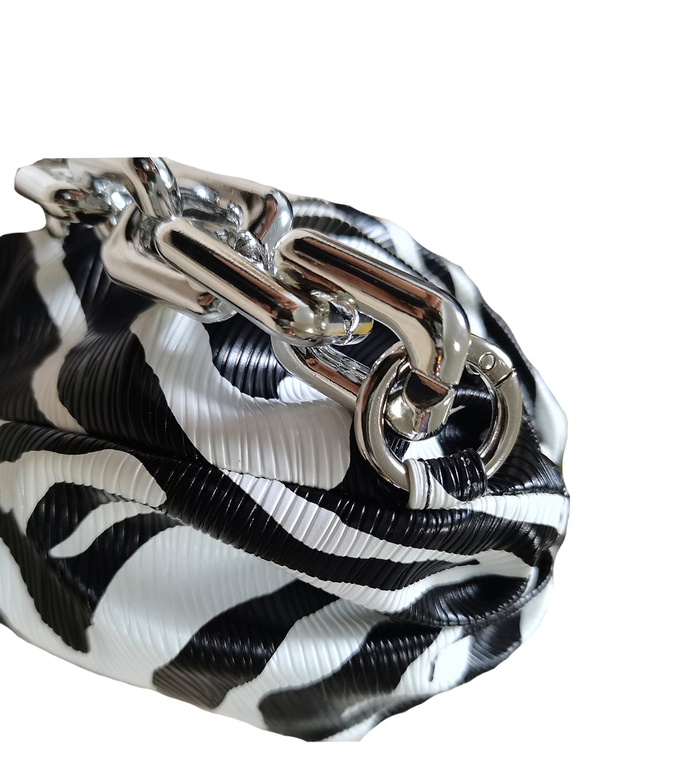 Zebra Print Chain Clutch Bag - DIGS