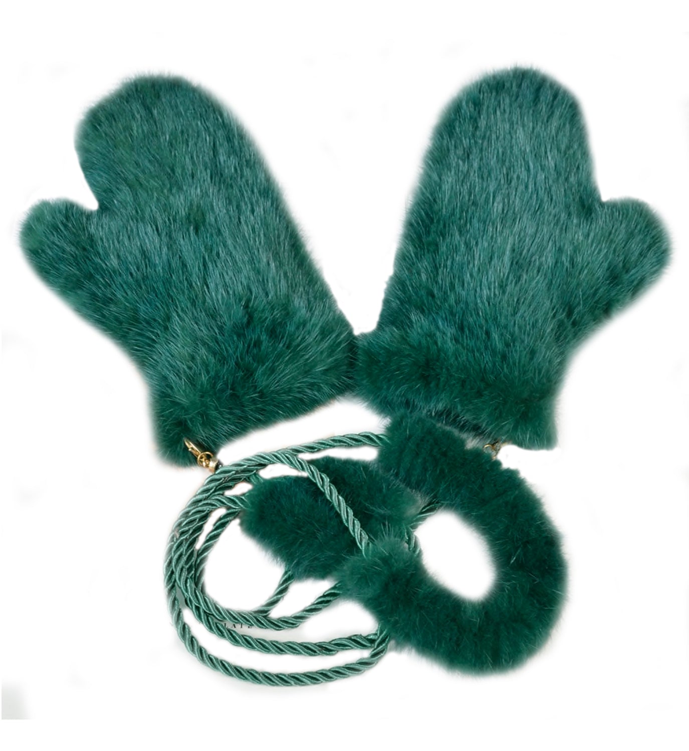 Mink Fur Mittens with String - DIGS