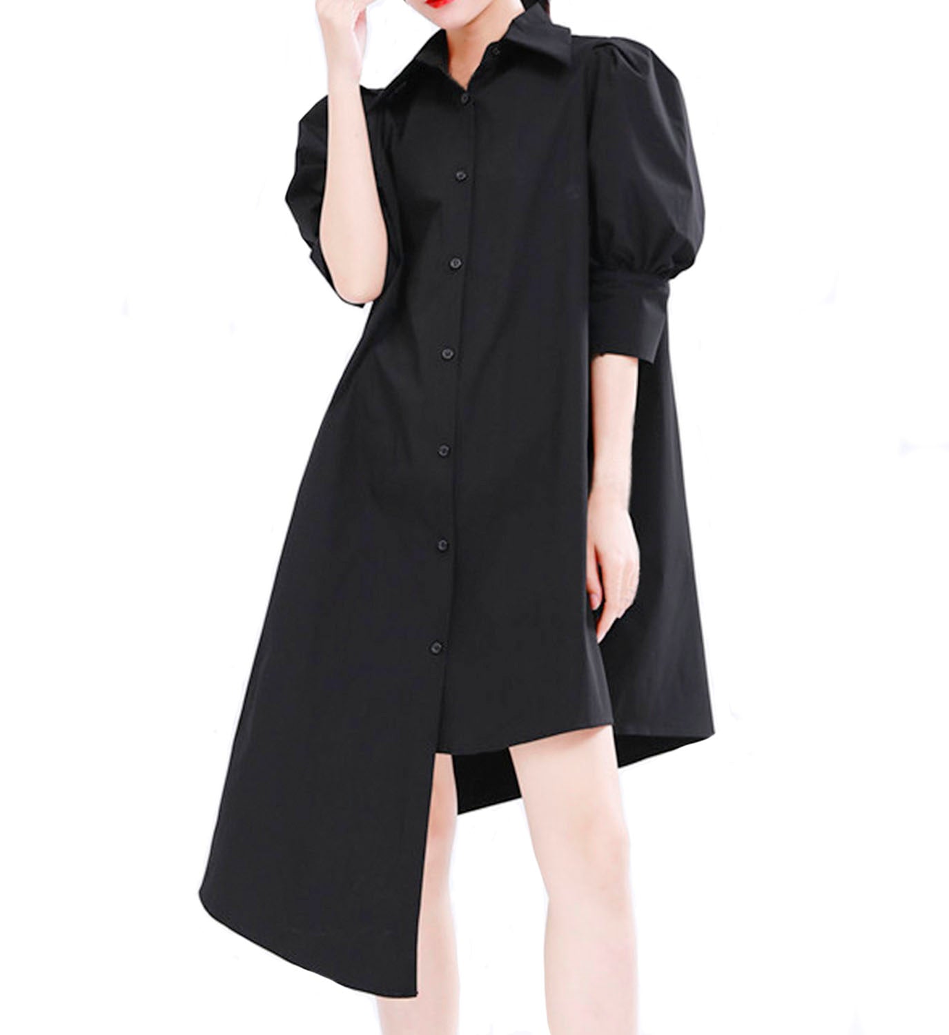 Asymmetrical Belted Shirt Dress Asymmetrical Belted Shirt Dress