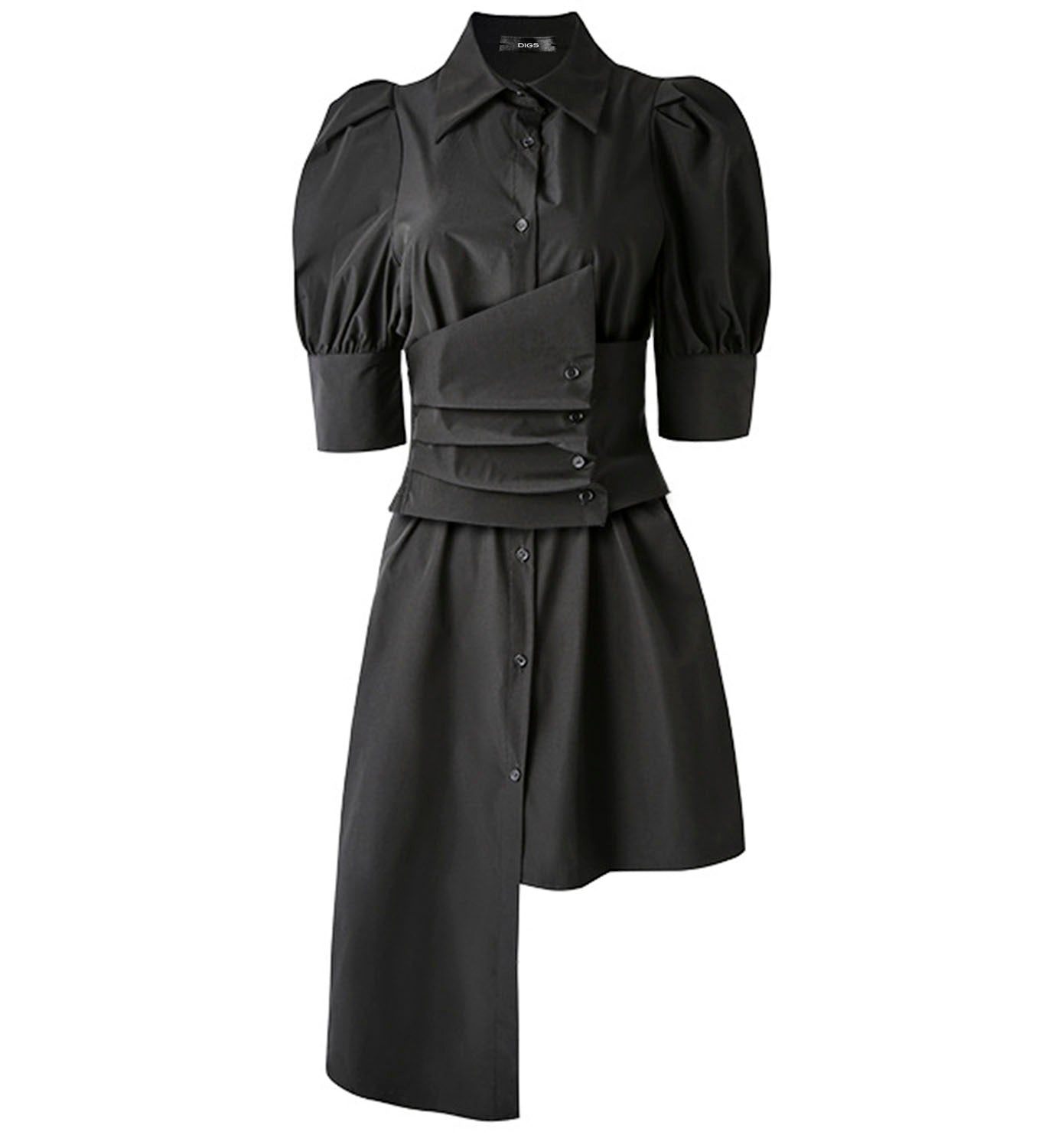 Asymmetrical Belted Shirt Dress Asymmetrical Belted Shirt Dress