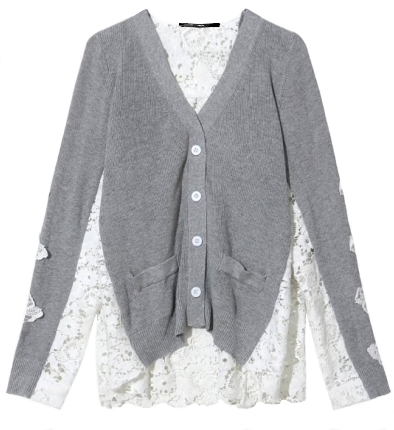 Lace Button Sweater - DIGS