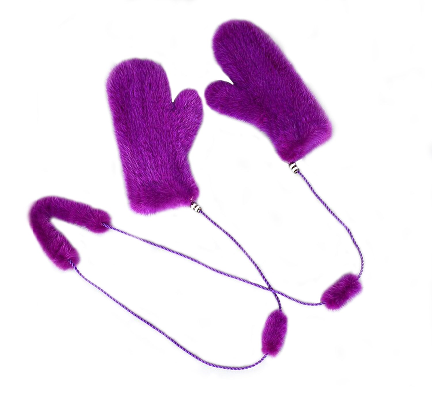 Mink Fur Mittens with String - DIGS