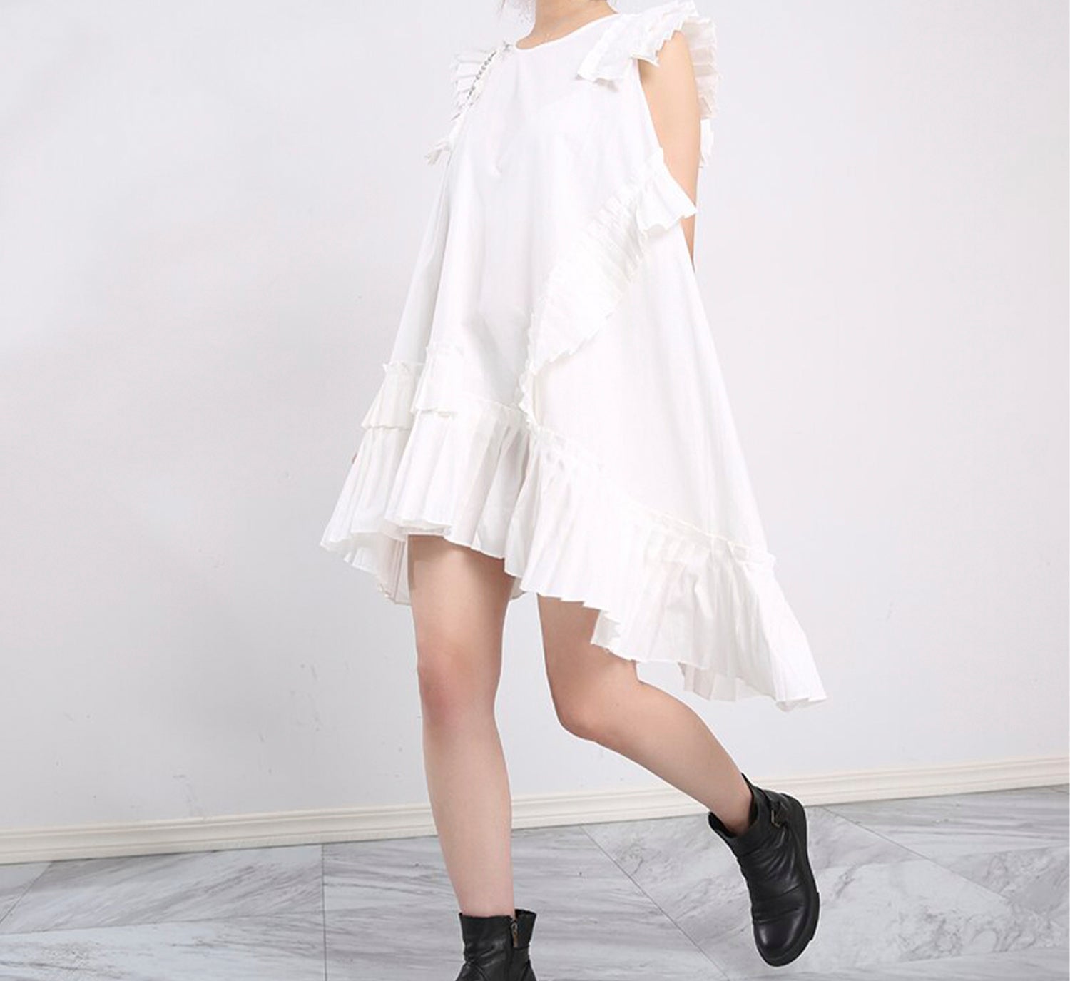 Pleated Asymmetrical Dress Pleated Asymmetrical Dress