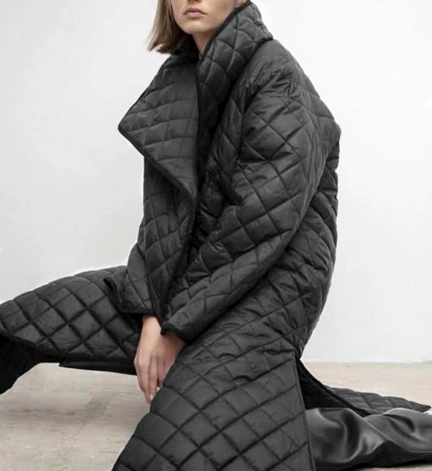 Quilted High Collar Coat - DIGS