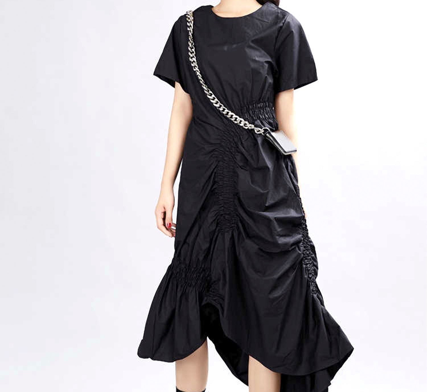 Ruched Asymmetrical Dress - DIGS