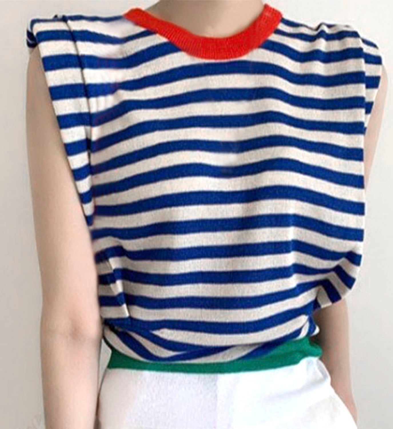 Unique Bargains Women's Color Block Striped Knit Top Long Sleeves T-Shirt  2XL Black-White 