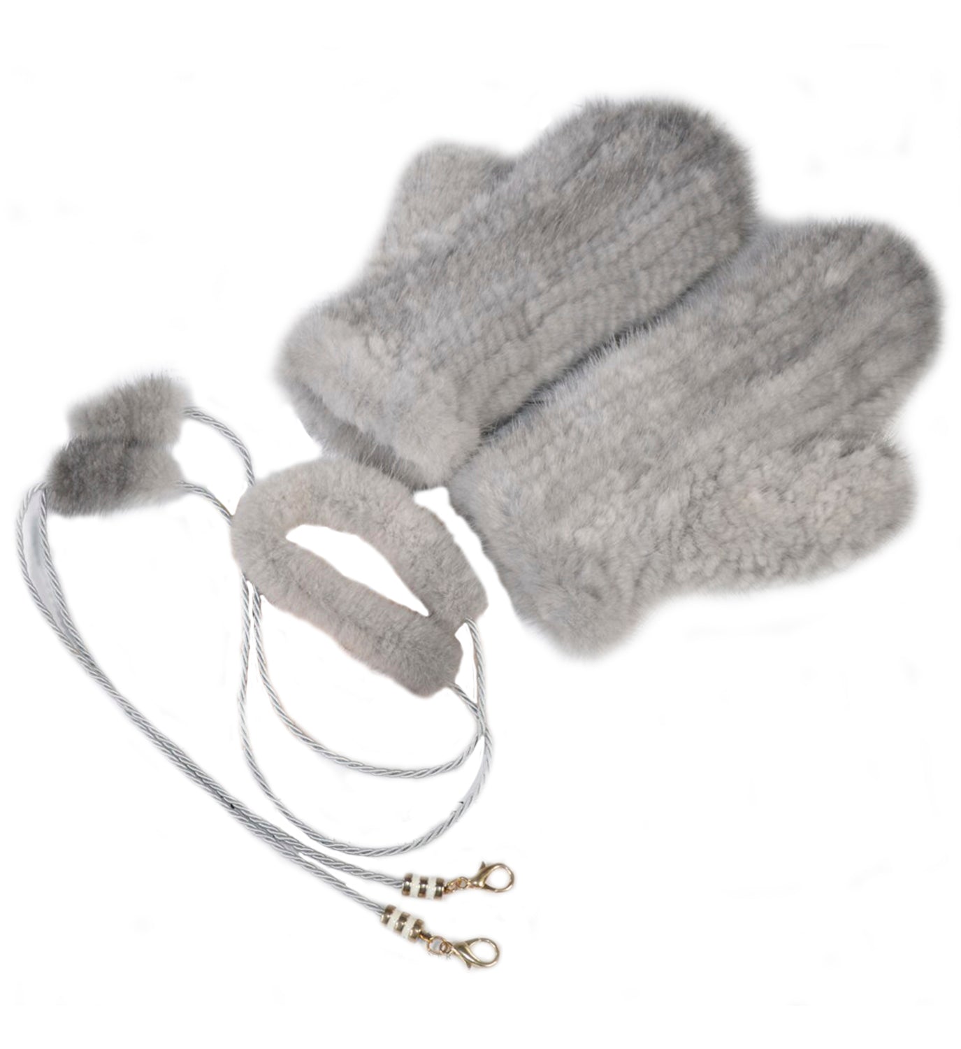 Mink Fur Mittens with String - DIGS