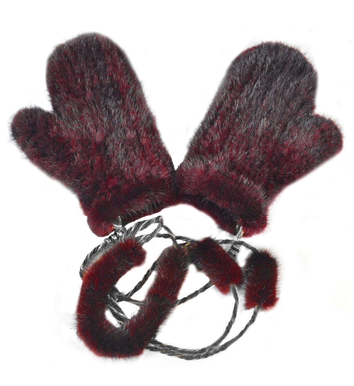 Mink Fur Mittens with String - DIGS