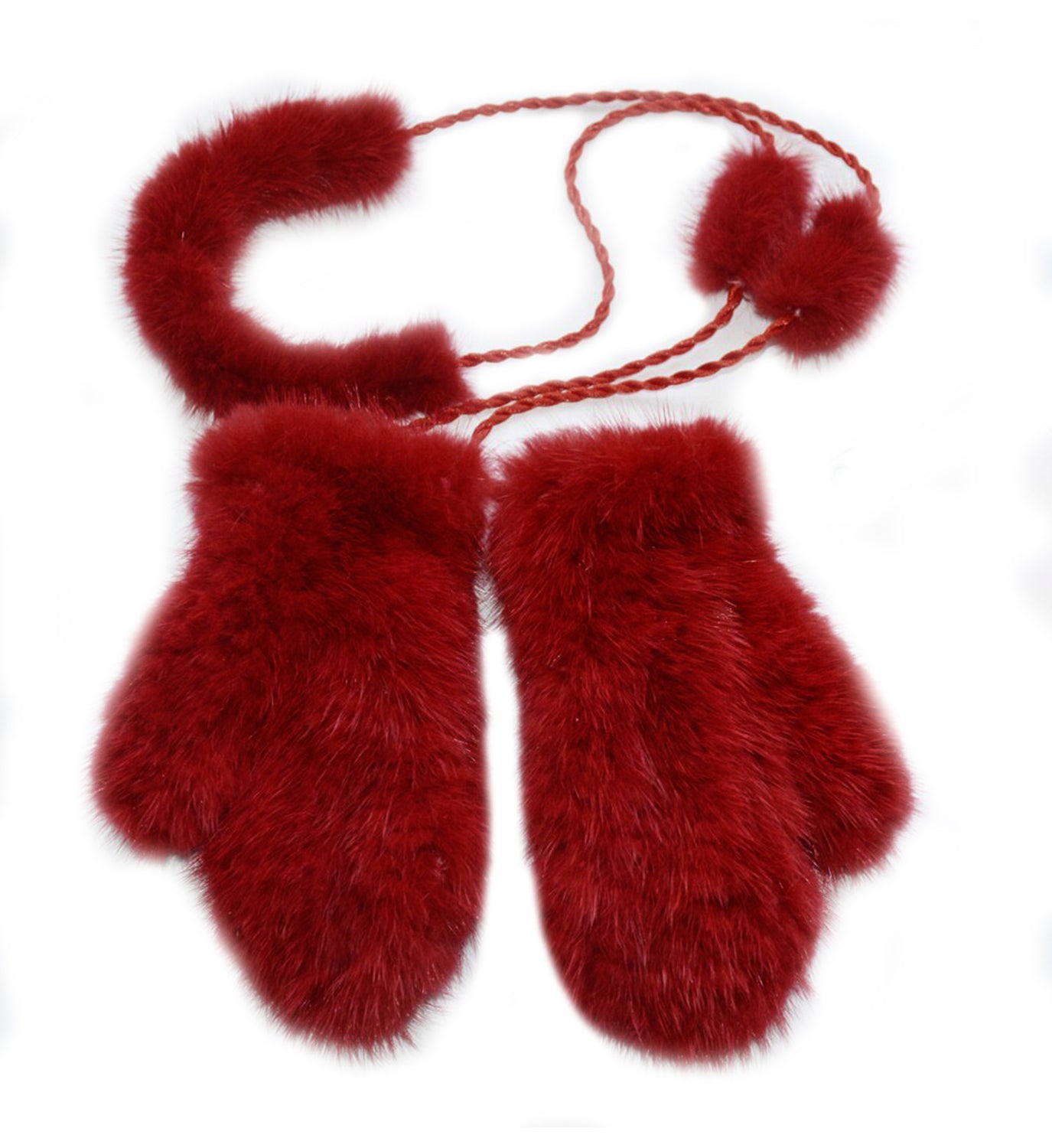 Mink Fur Mittens with String - DIGS