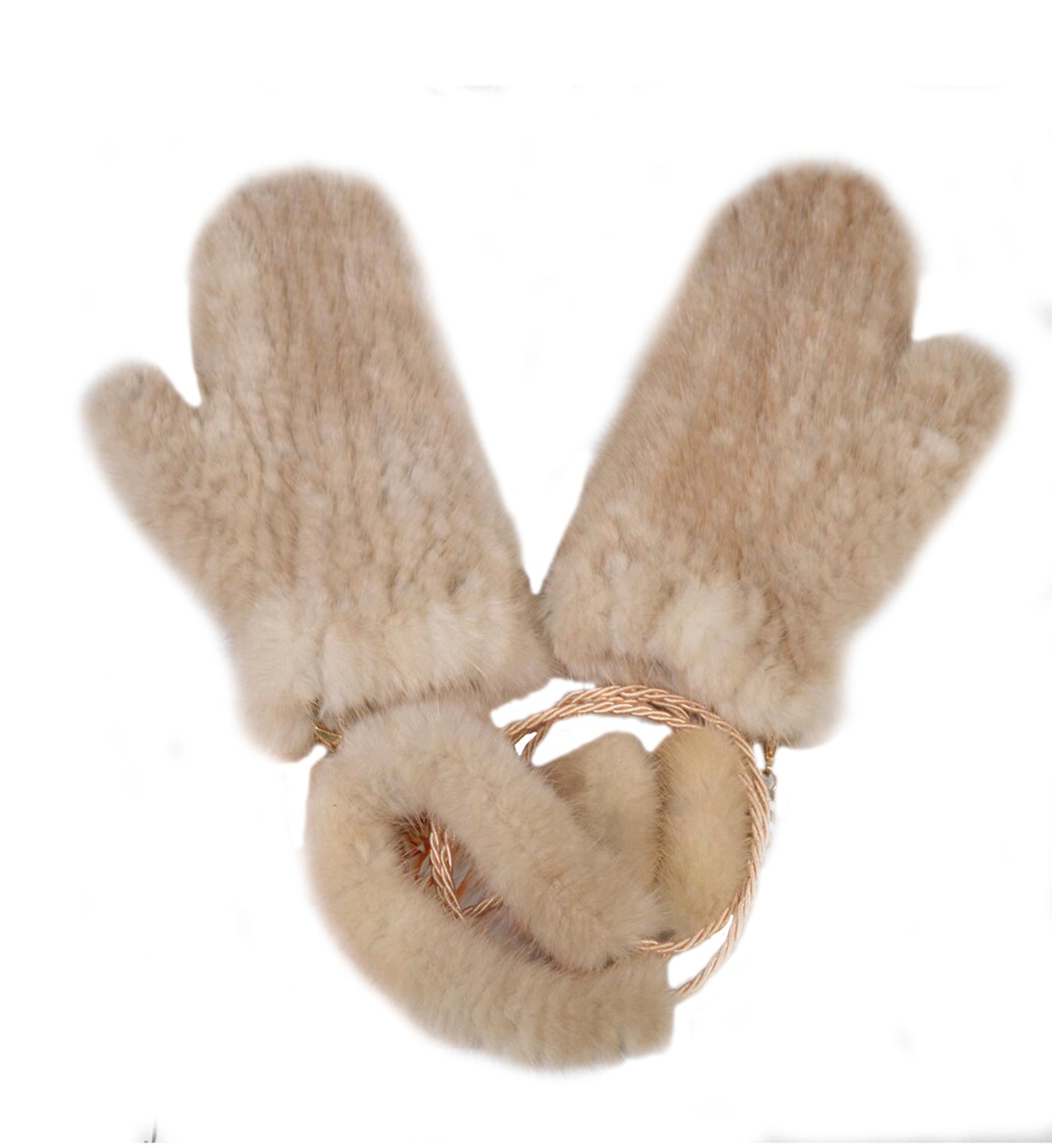 Mink Fur Mittens with String - DIGS